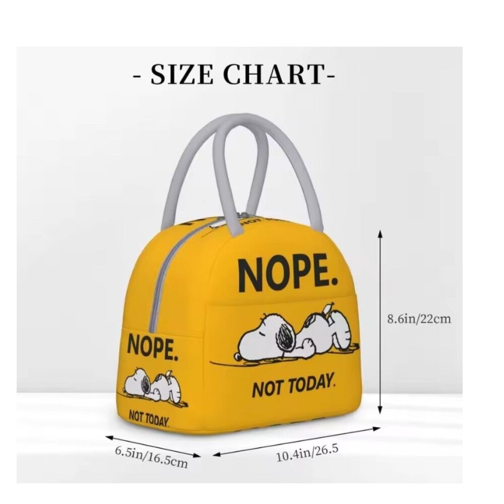 Snoopy Insulated Lunch Bag Peanuts Reusable Zipper Tote - Snoopy Comic Style - Picture 2 of 5